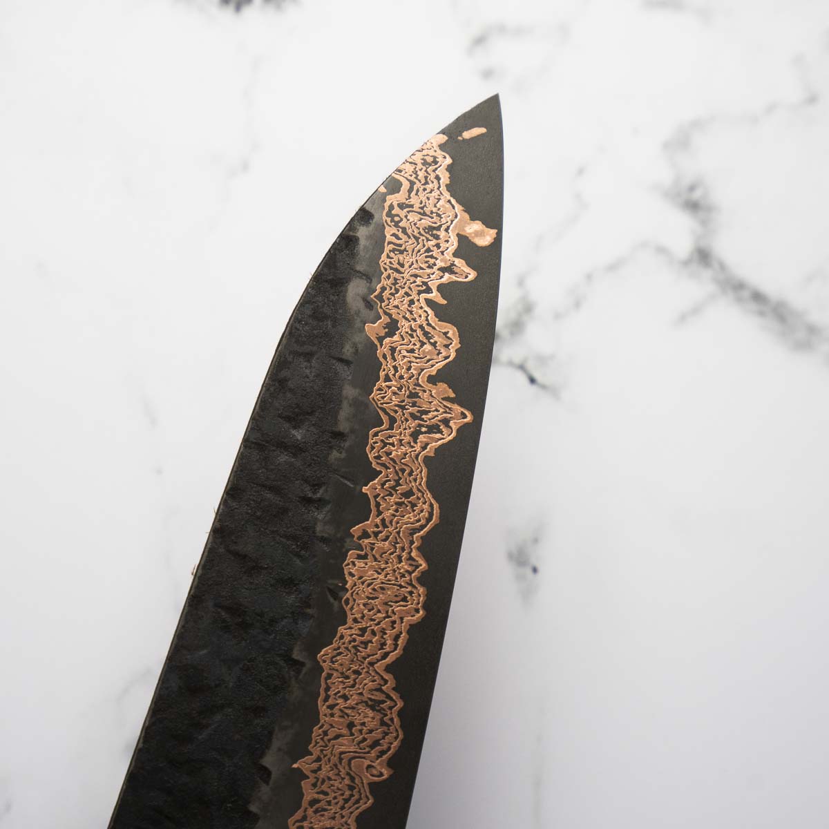 Hatsukokoro Yorokobi Kurouchi SLD Damascus Tsuchime Gyuto 210mm