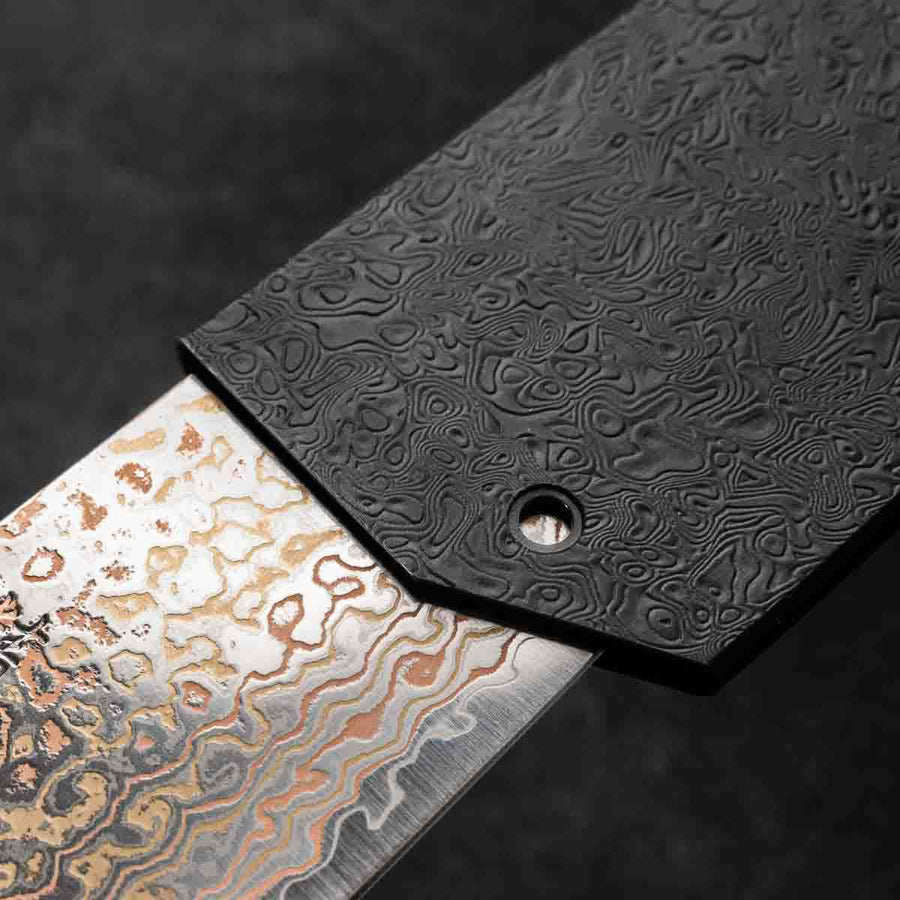 Seido VG10W Rainbow Damascus Bunka 165mm - Damascus Fitted Saya