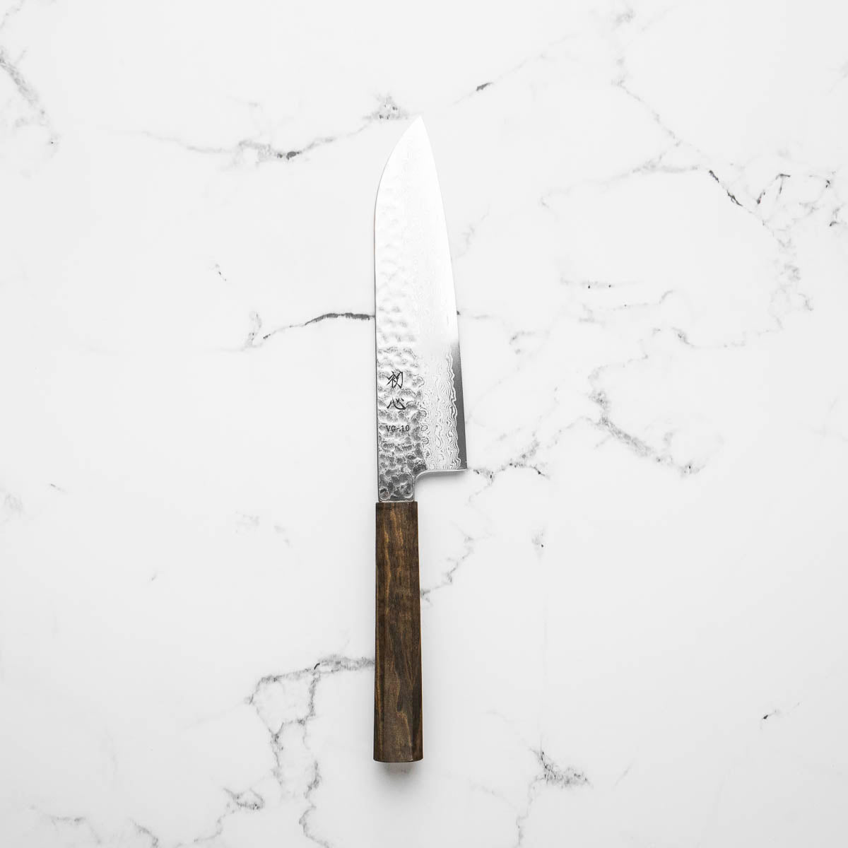 Hatsukokoro Hayabusa VG10 Damascus Tsuchime Santoku 165mm