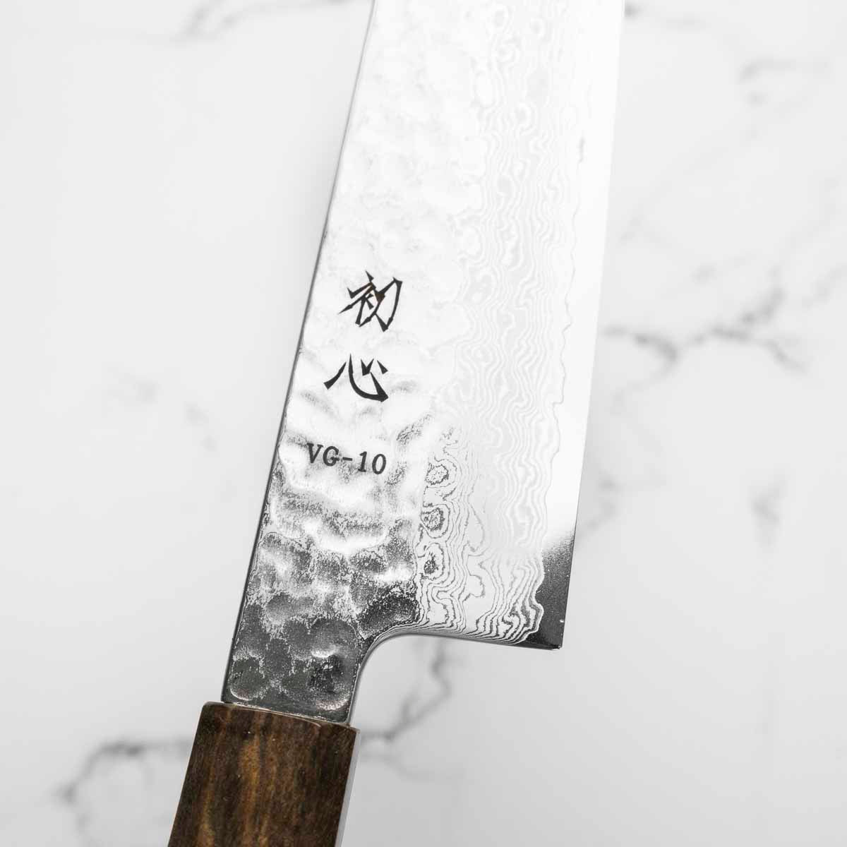 Hatsukokoro Hayabusa VG10 Damascus Tsuchime Santoku 165mm