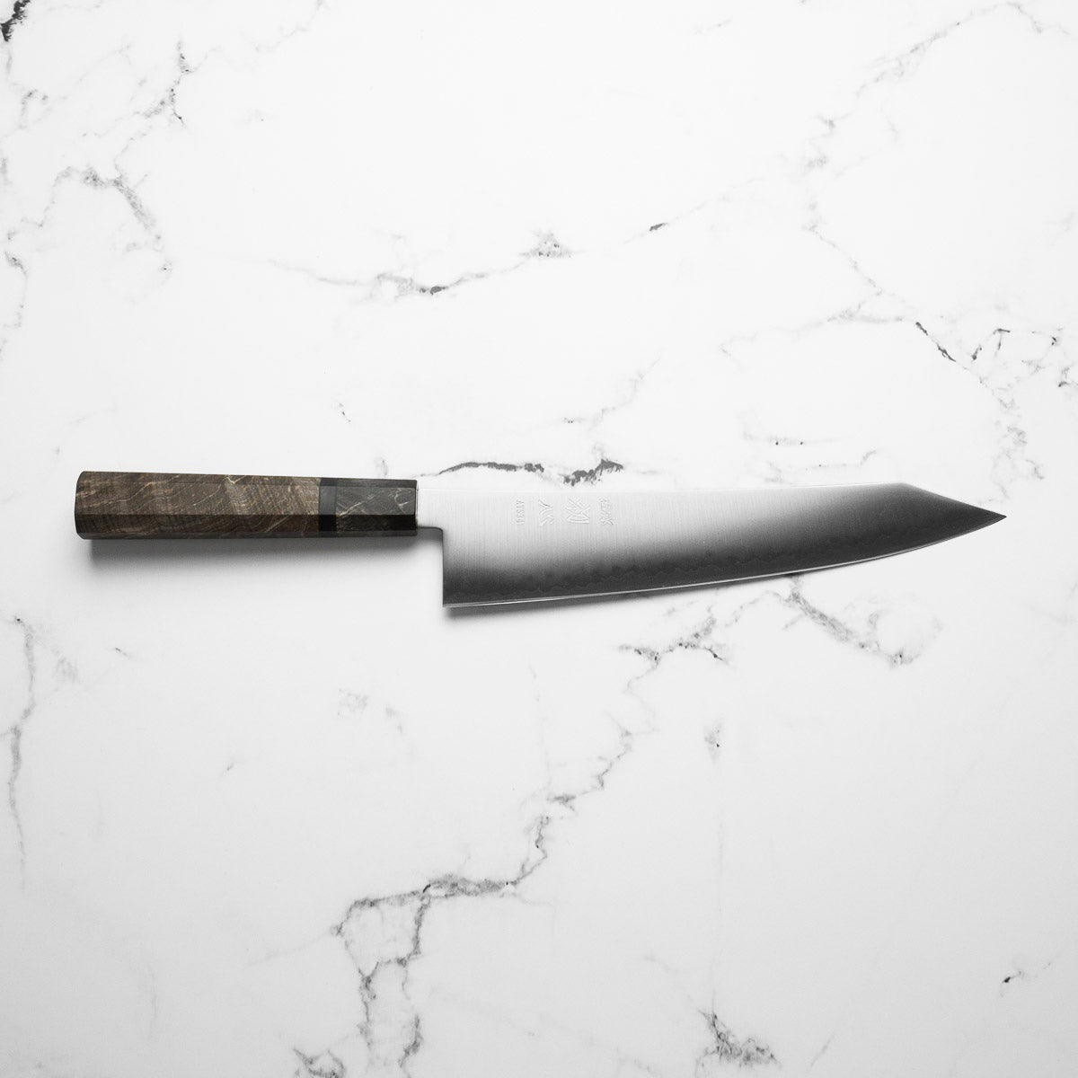 Hatsukokoro Hayabusa ATS34 3 Layer Kiritsuke Gyuto 240mm - Dark Maple