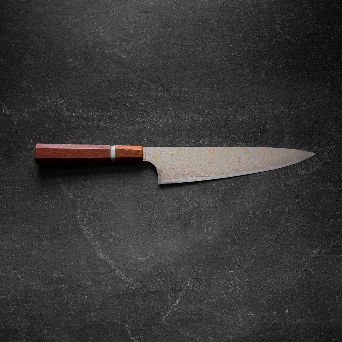 Seido "Niji" VG10W Rainbow Damascus - Sandalwood 2 Knife Set with Whetstone