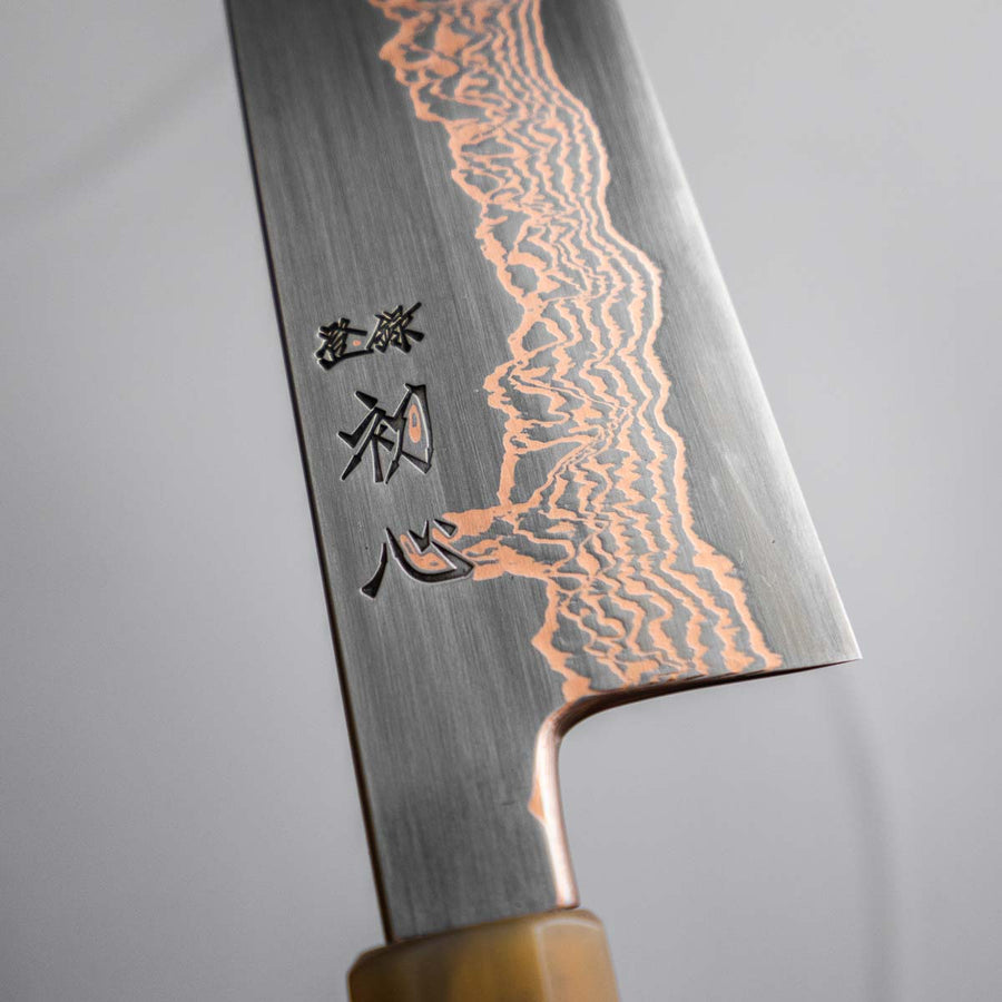 Hatsukokoro Yorokobi SLD Copper Damascus Gyuto 210mm - Quince Burl