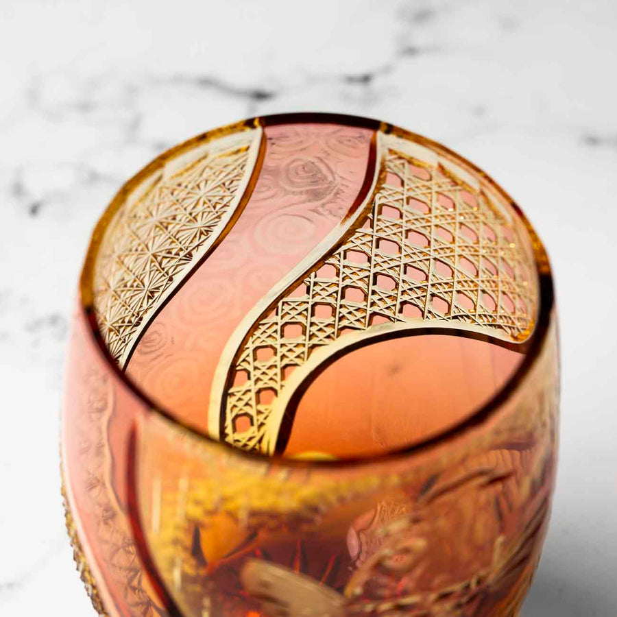 Kiyohide Glass Kobo Rock Glass Seiken Amber