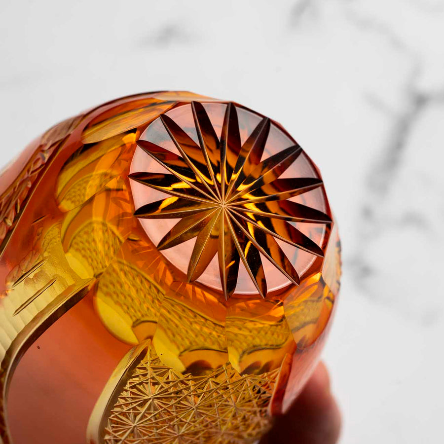 Kiyohide Glass Kobo Rock Glass Seiken Amber