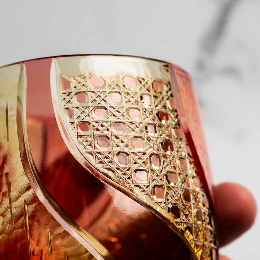 Kiyohide Glass Kobo Rock Glass Seiken Amber