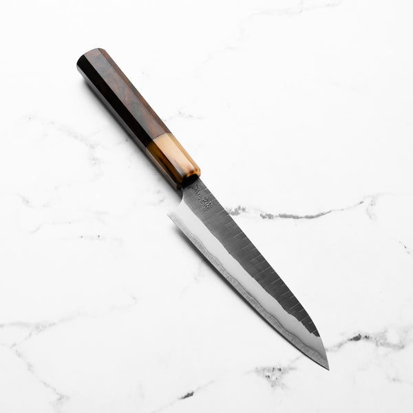 Seido "Aomori" Ginsan Tsuchime Petty 135mm - Siamese Rosewood