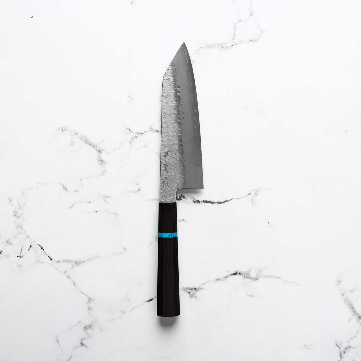 Satoshi Nakagawa Ginsan Tsuchime Bunka 180mm - Ebony Turquoise