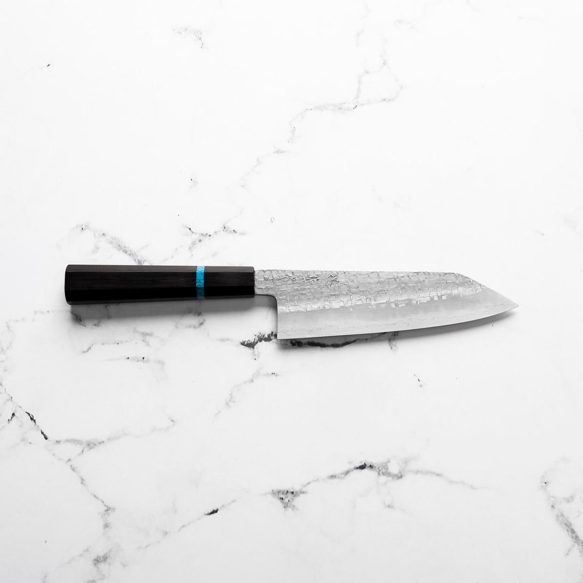 Satoshi Nakagawa Ginsan Tsuchime Bunka 180mm - Ebony Turquoise