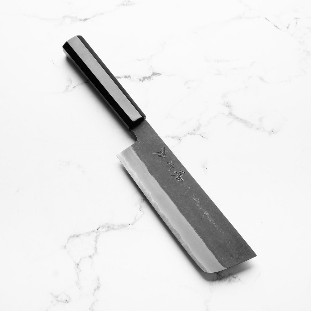 Mutsumi Hinoura Ajikataya White 2 Nakiri 165mm - Ebony / Black Horn