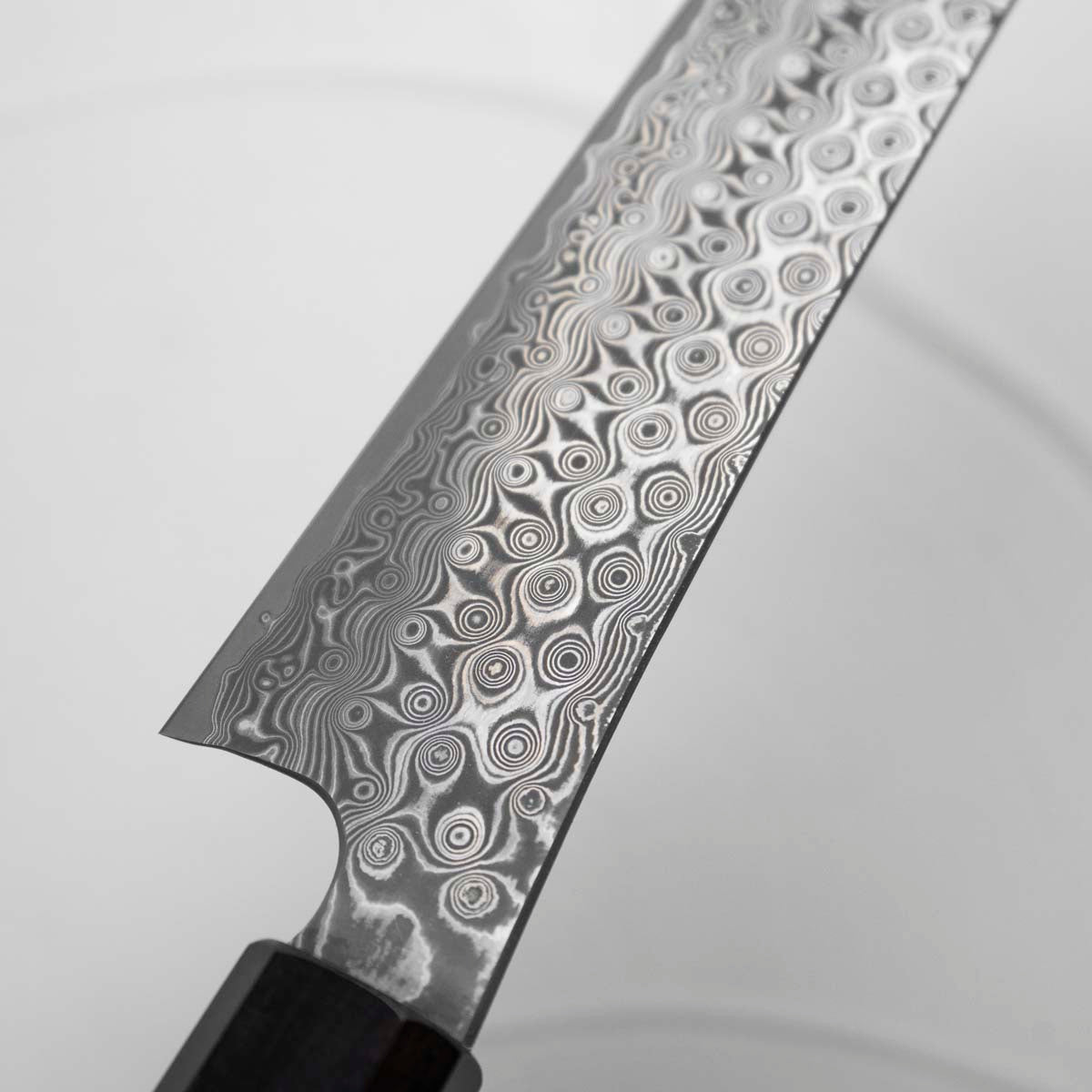 Nigara Hamono SG2 Raindrop Damascus Sakimaru Sujihiki 300mm - Ebony