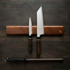 Senzo Black VG10 - 2 Knife Set with Magnetic Strip - angled view