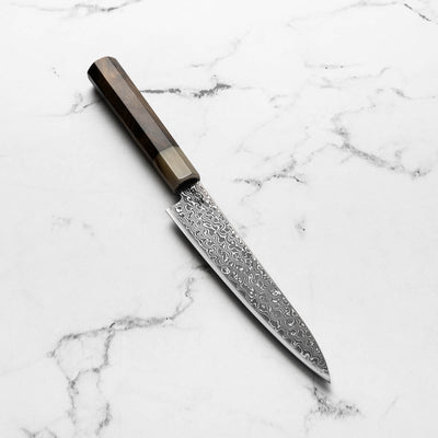 Seido VG10 Kurozome Nickel Damascus Petty 150mm - Persimmon