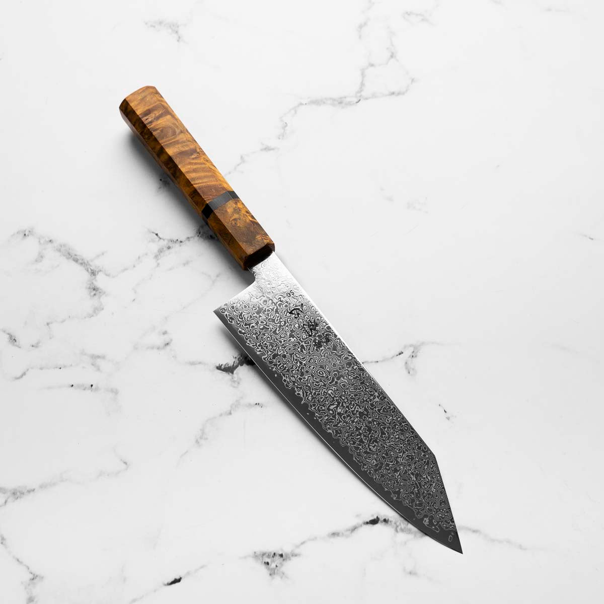 Hatsukokoro Saihyo SG2 Damascus Bunka 180mm - Golden Birch