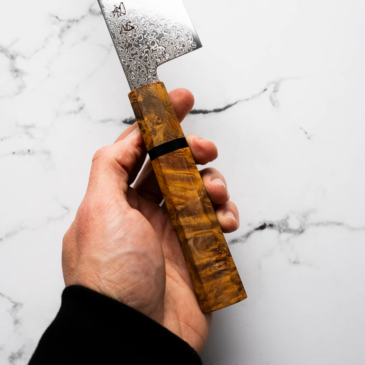 Hatsukokoro Saihyo SG2 Damascus Bunka 180mm - Golden Birch