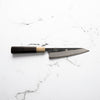Hatsukokoro Kumokage Blue 2 Kurouchi Damascus Honesuki 150mm - Ebony & Blonde