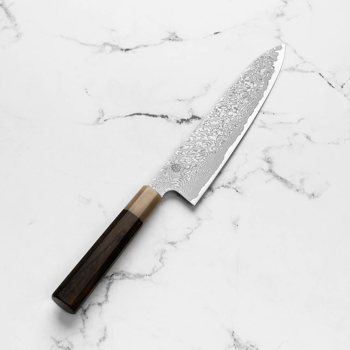 Sakai Kikumori "Minamo" ATS34 Damascus Gyuto 240mm - Persimmon