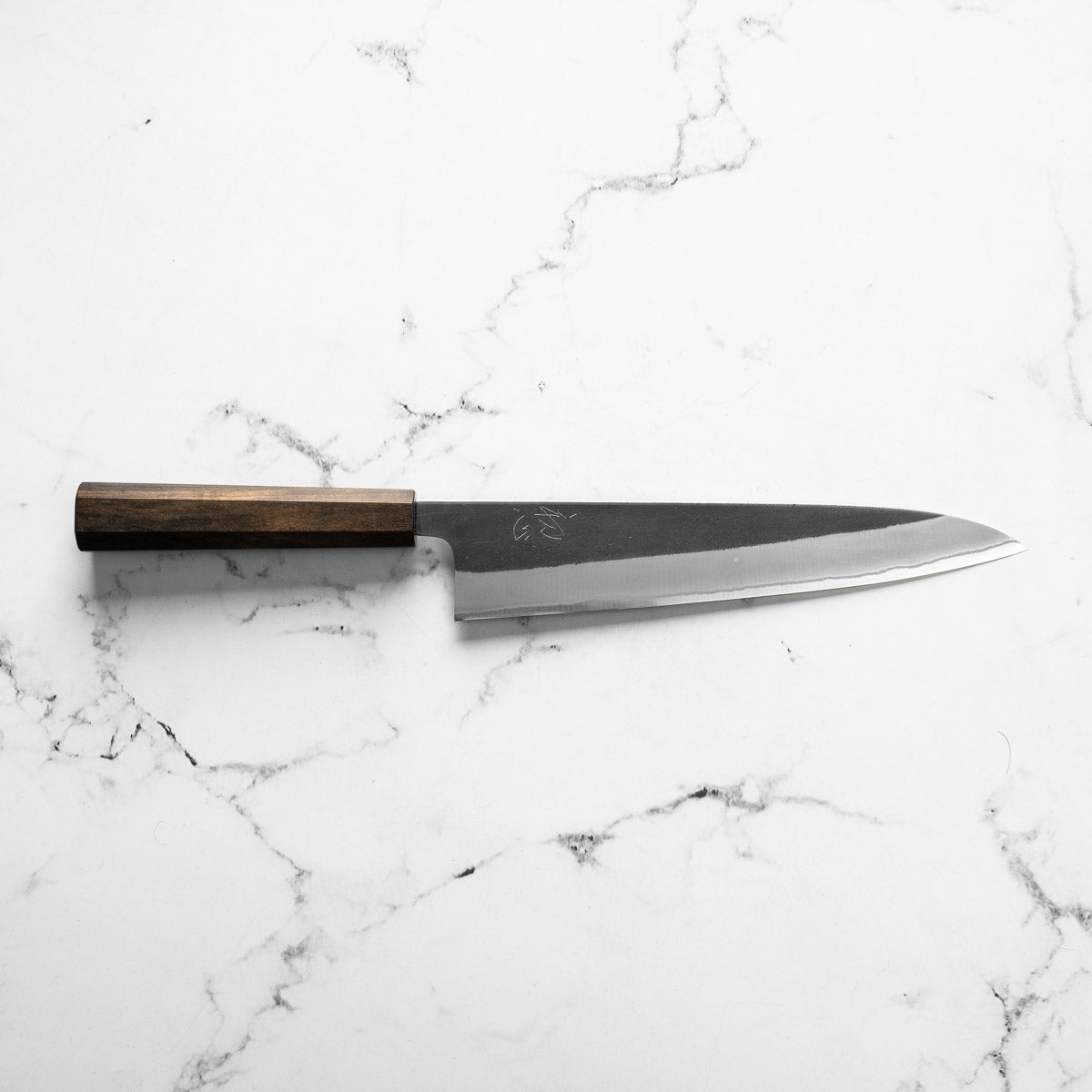 Yoshikane (Hatsukokoro) White 2 Kurouchi Nashiji Stainless Clad Gyuto 240mm - Bubinga