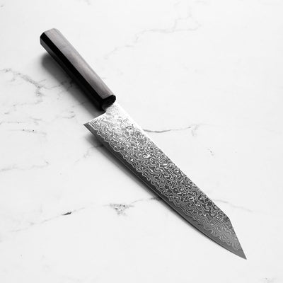 Hatsukokoro Ryuhyo Migaki SG2 Damascus Kiritsuke Gyuto 210mm -  Ebony