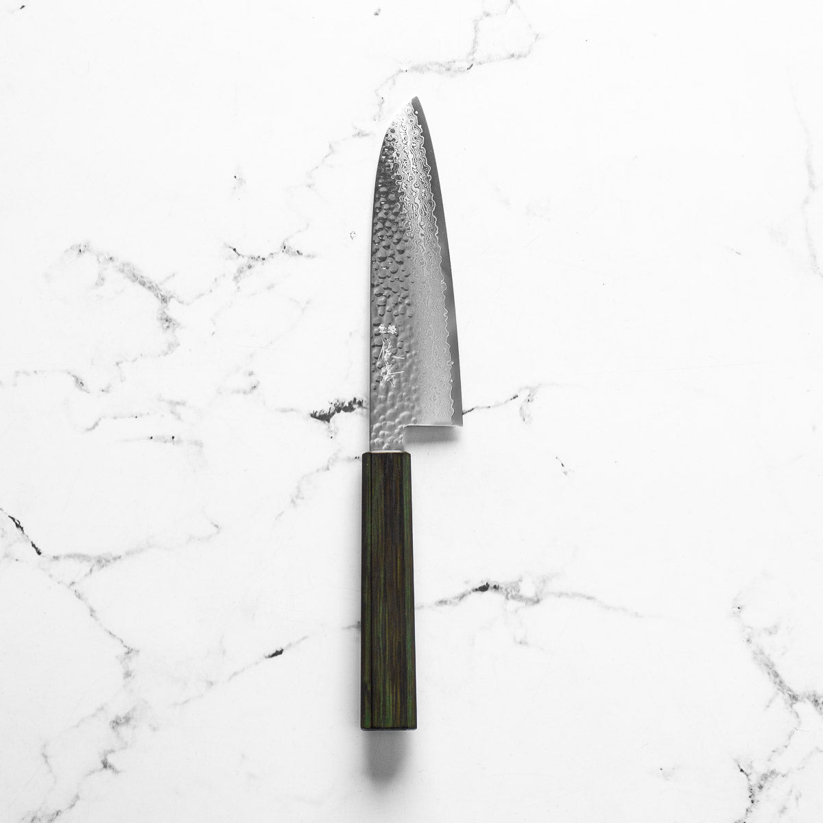 Touroku Sakai Kagayaki VG10 Damascus Tsuchime Santoku 170mm