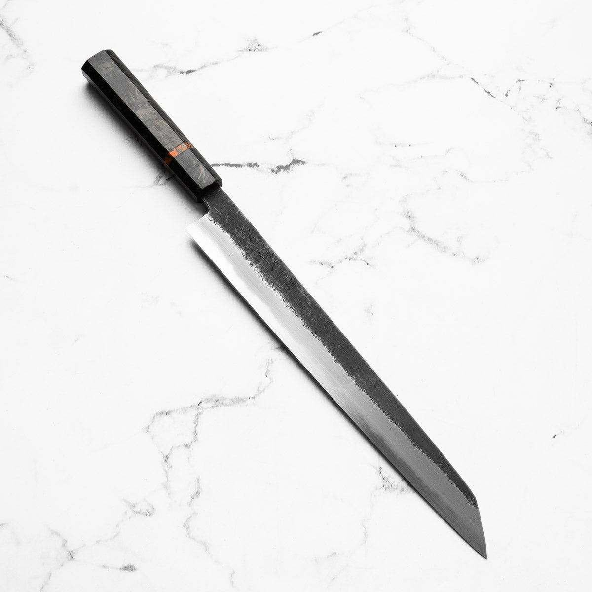 Sakai Kikumori White 2 Kurouchi Kiritsuke Sujihiki 300mm - Carbon Fibre