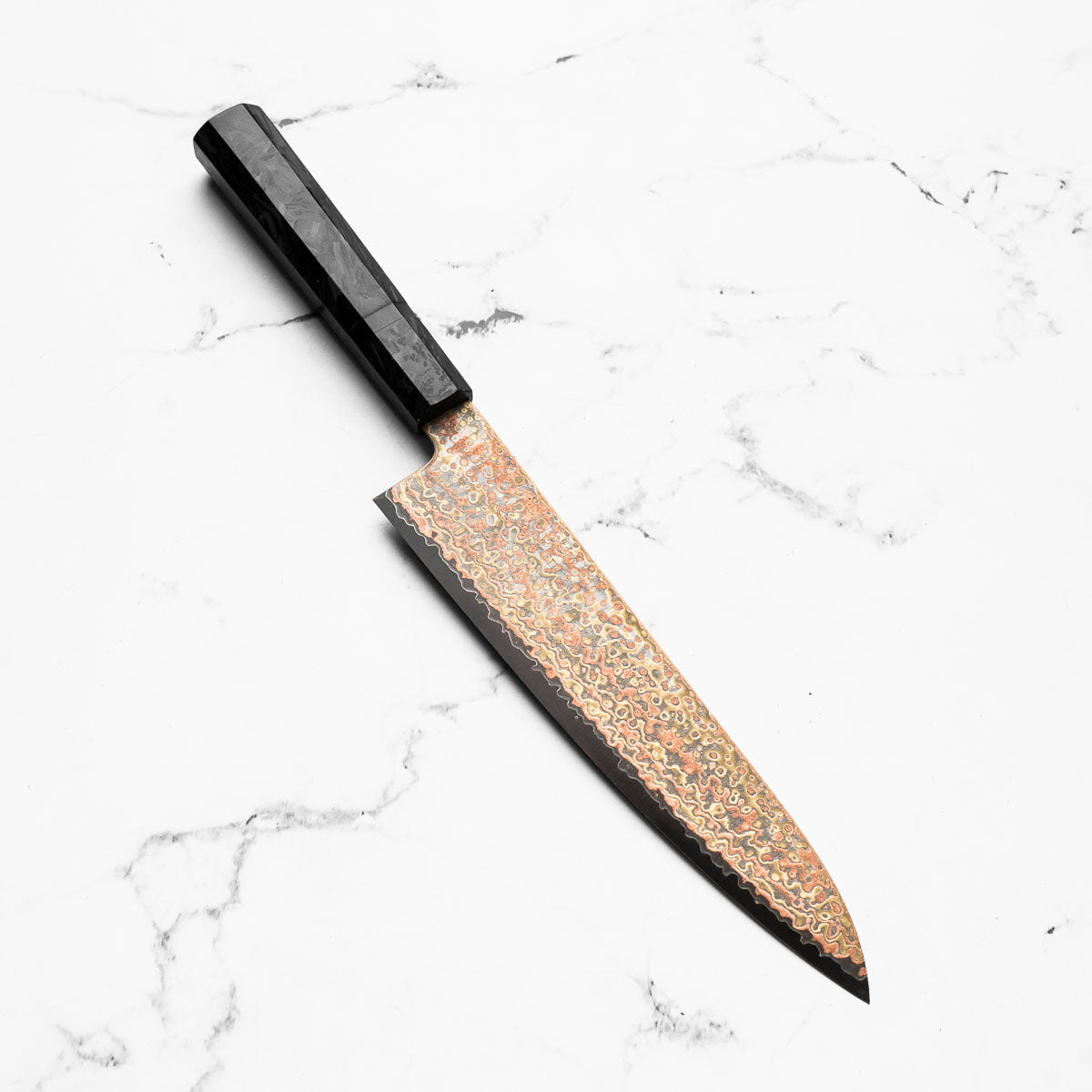 Hatsukokoro Hinotori V-Toku 2 Rainbow Damascus Gyuto 240mm - Dark