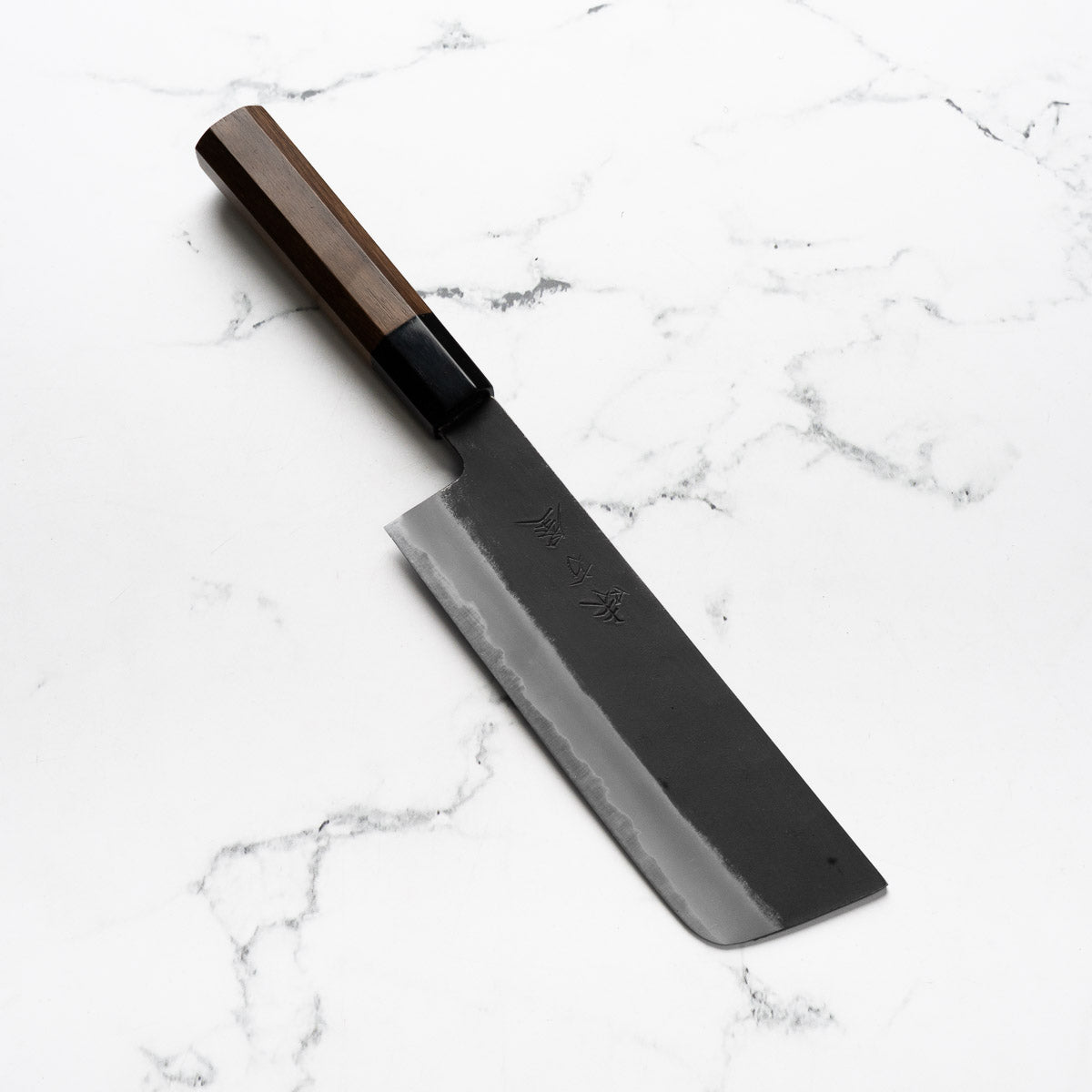 Mutsumi Hinoura Ajikataya White 2 Nakiri 165mm - Rosewood w/ Black Horn