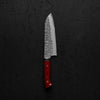 Takeshi Saji VG10 Forged Tsuchime Santoku - Red Weave