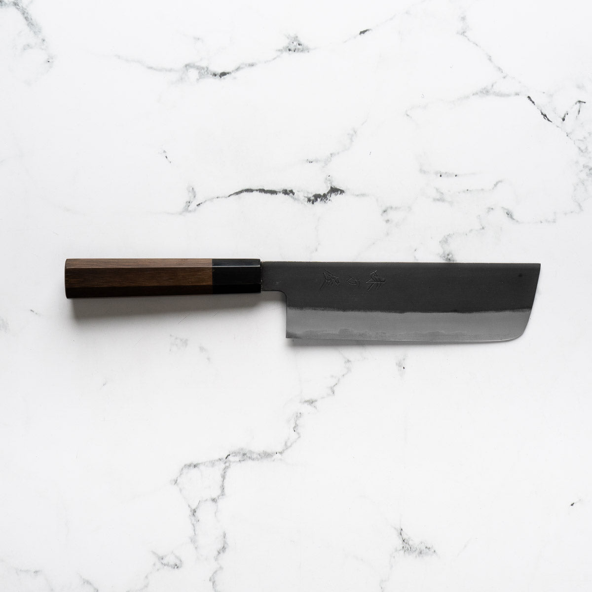 Mutsumi Hinoura Ajikataya White 2 Nakiri 165mm - Rosewood w/ Black Horn