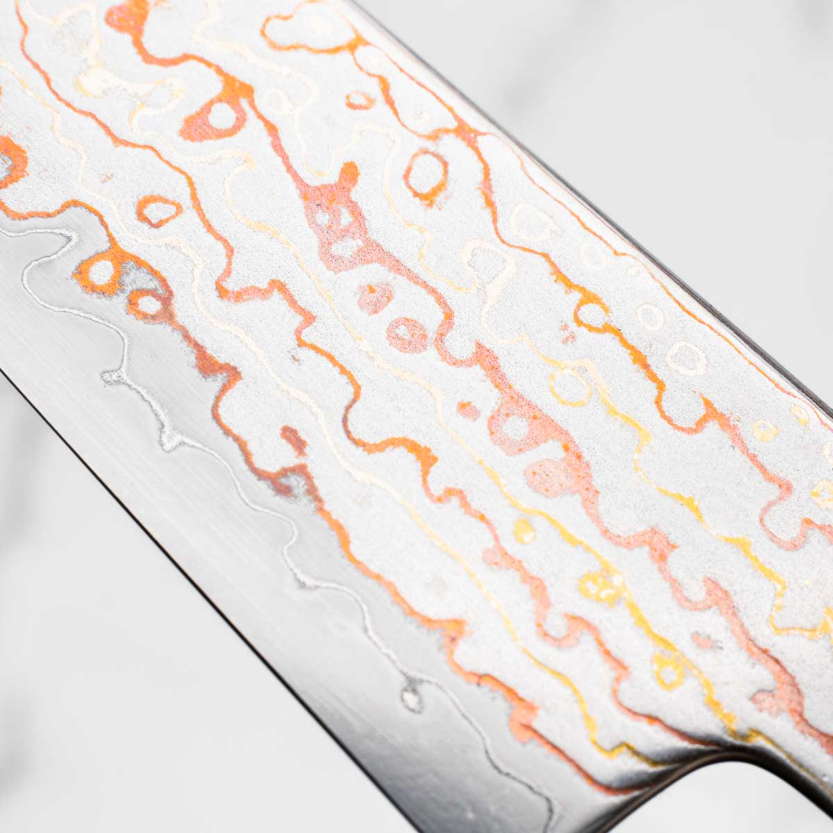 Hatsukokoro Kujaku V-Toku 2 Rainbow Damascus Petty 150mm
