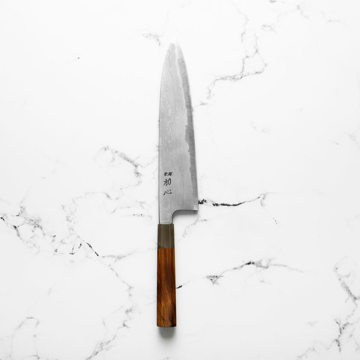 Hatsukokoro Blue 1 Damascus Gyuto 240mm - blade detail