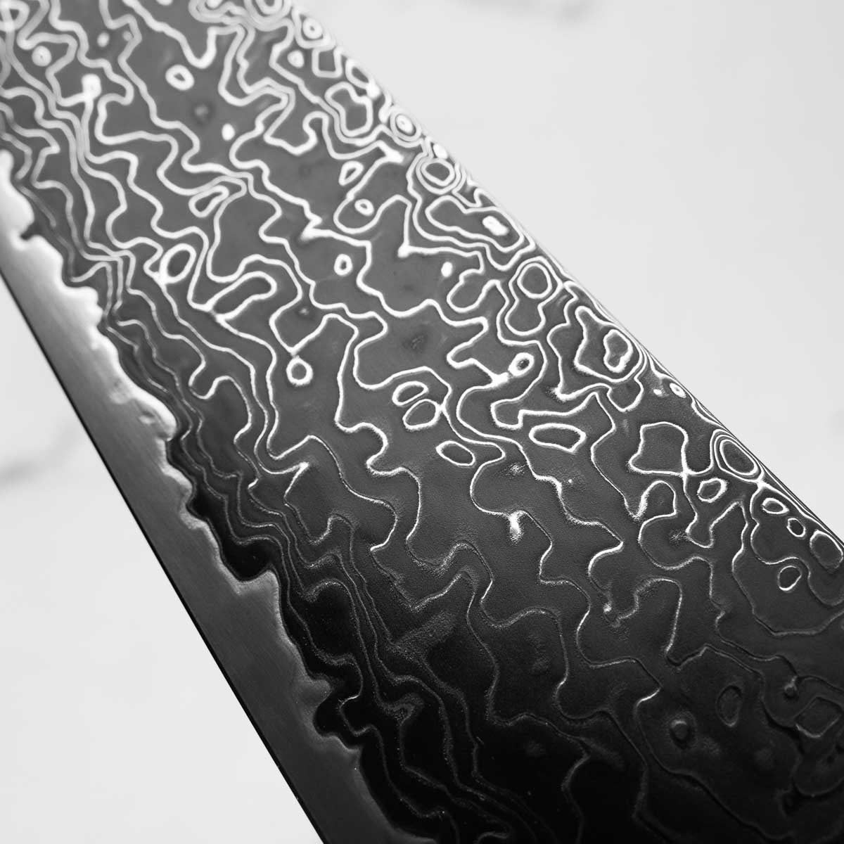 Hatsukokoro Ryuhyo Kurozome SG2 Damascus Kiritsuke Gyuto 210mm -  Persimmon