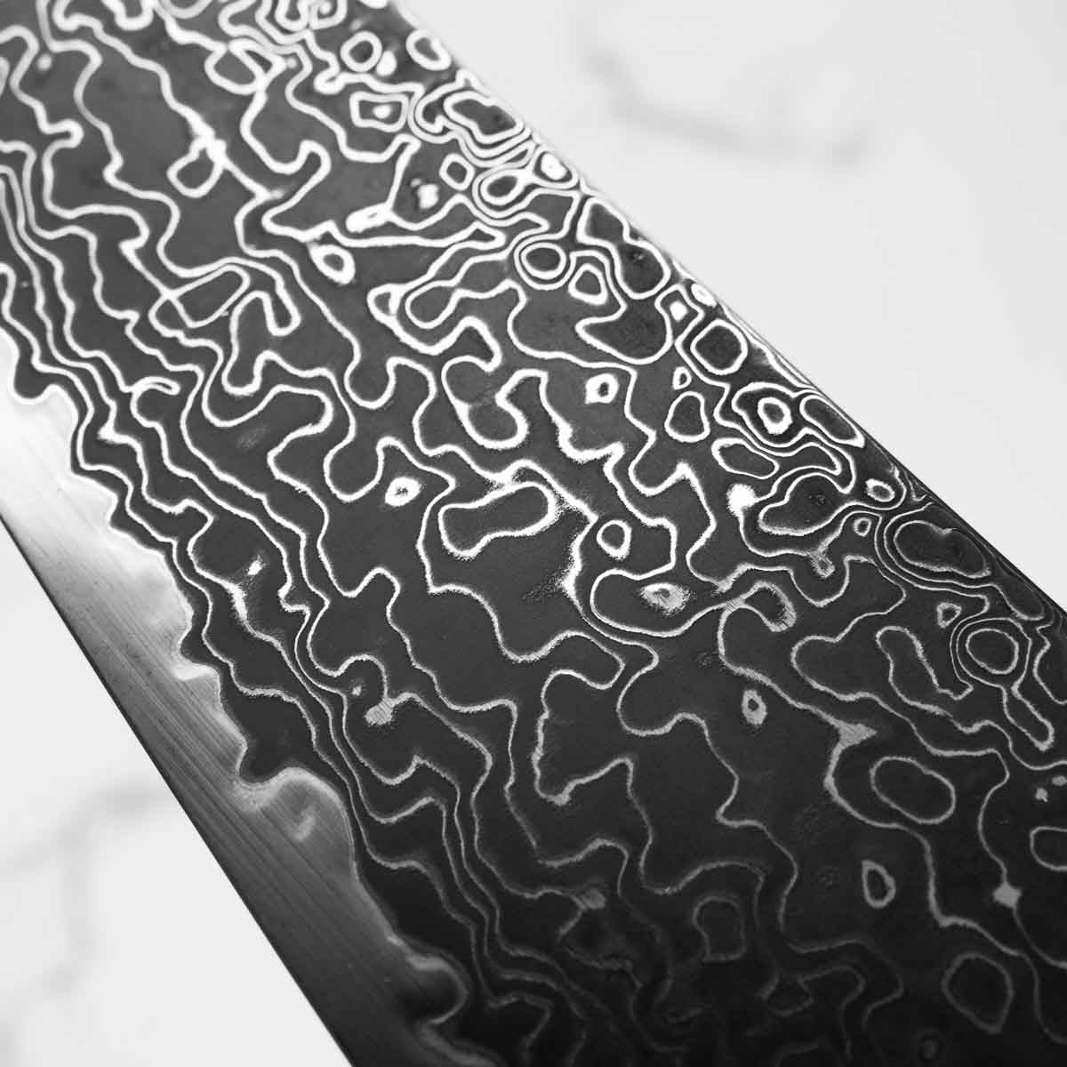 Hatsukokoro Ryuhyo Kurozome SG2 Damascus Kiritsuke Gyuto 240mm - Persimmon