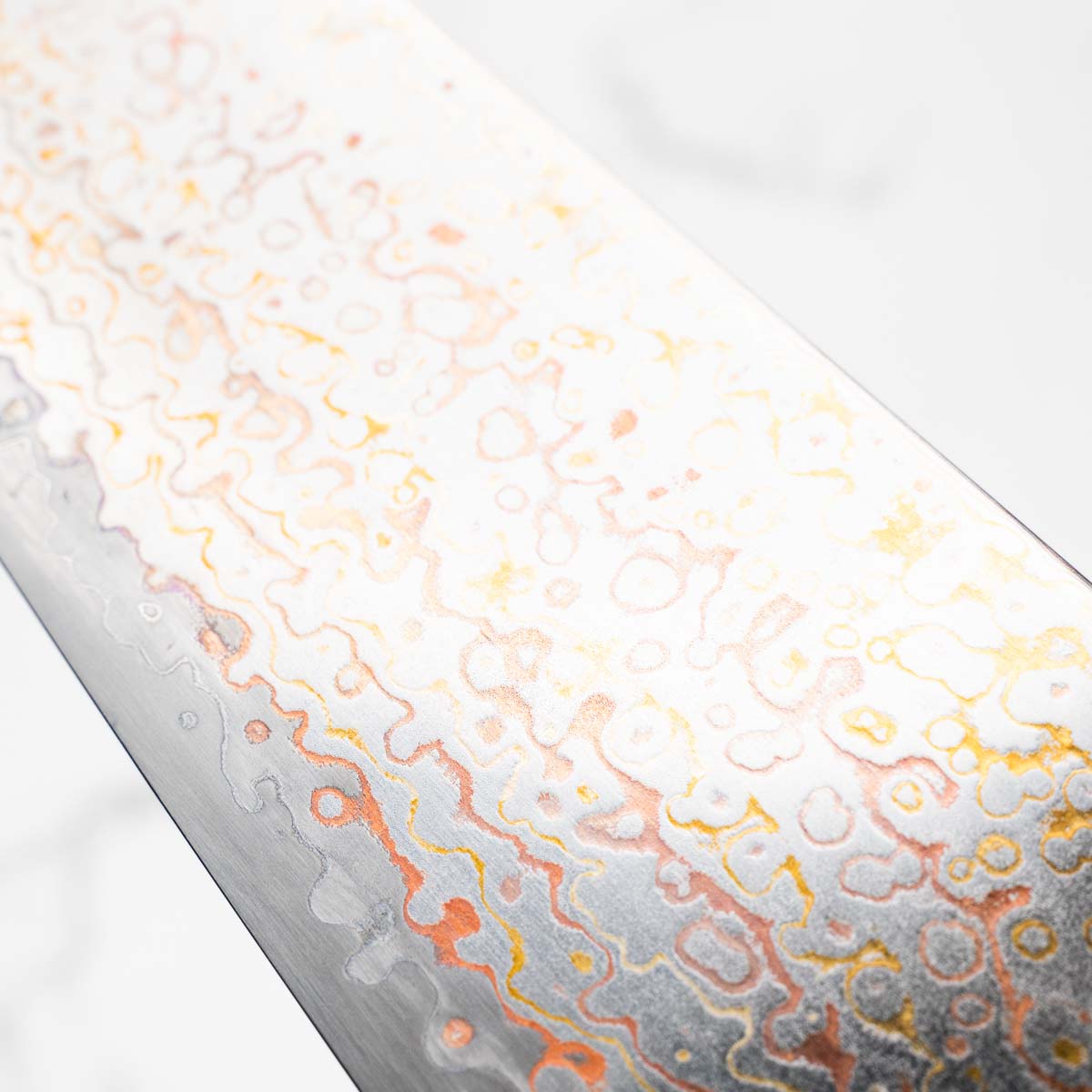 Hatsukokoro Kujaku V-Toku 2 Rainbow Damascus Gyuto 210mm - Sandalwood