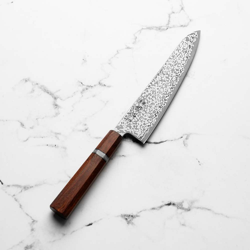 Hatsukokoro Hikari SLD Damascus Kurozome Gyuto 195mm - Sandalwood