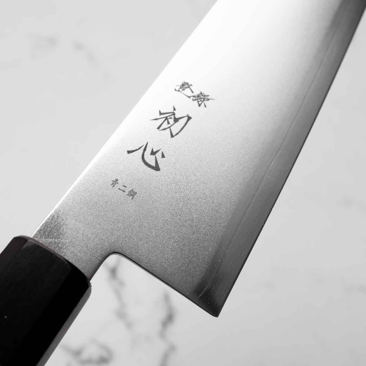 Hatsukokoro Kaijin Blue 2 Stainless Clad Gyuto 210mm - Mono Ebony
