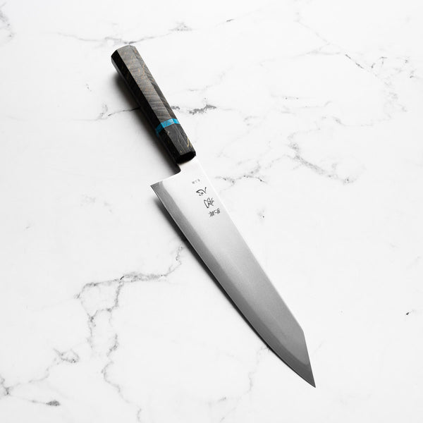 Hatsukokoro Kaijin Blue 2 Stainless Clad Kiritsuke Gyuto 210mm - Maple Turquoise