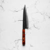 Mutsumi Hinoura Ajikataya White 2 Gyuto 210mm - Resin (Red) - blade detail
