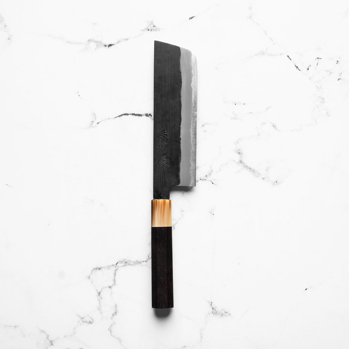 Mutsumi Hinoura Ajikataya White 2 Nakiri 165mm - Ebony / White Horn