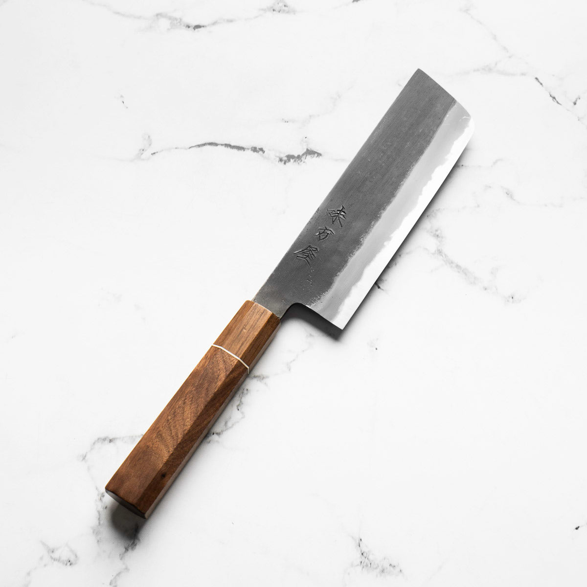 Mutsumi Hinoura Ajikataya White 2 Nakiri 165mm - Walnut w/ Walnut Ferrule (White Spacer)