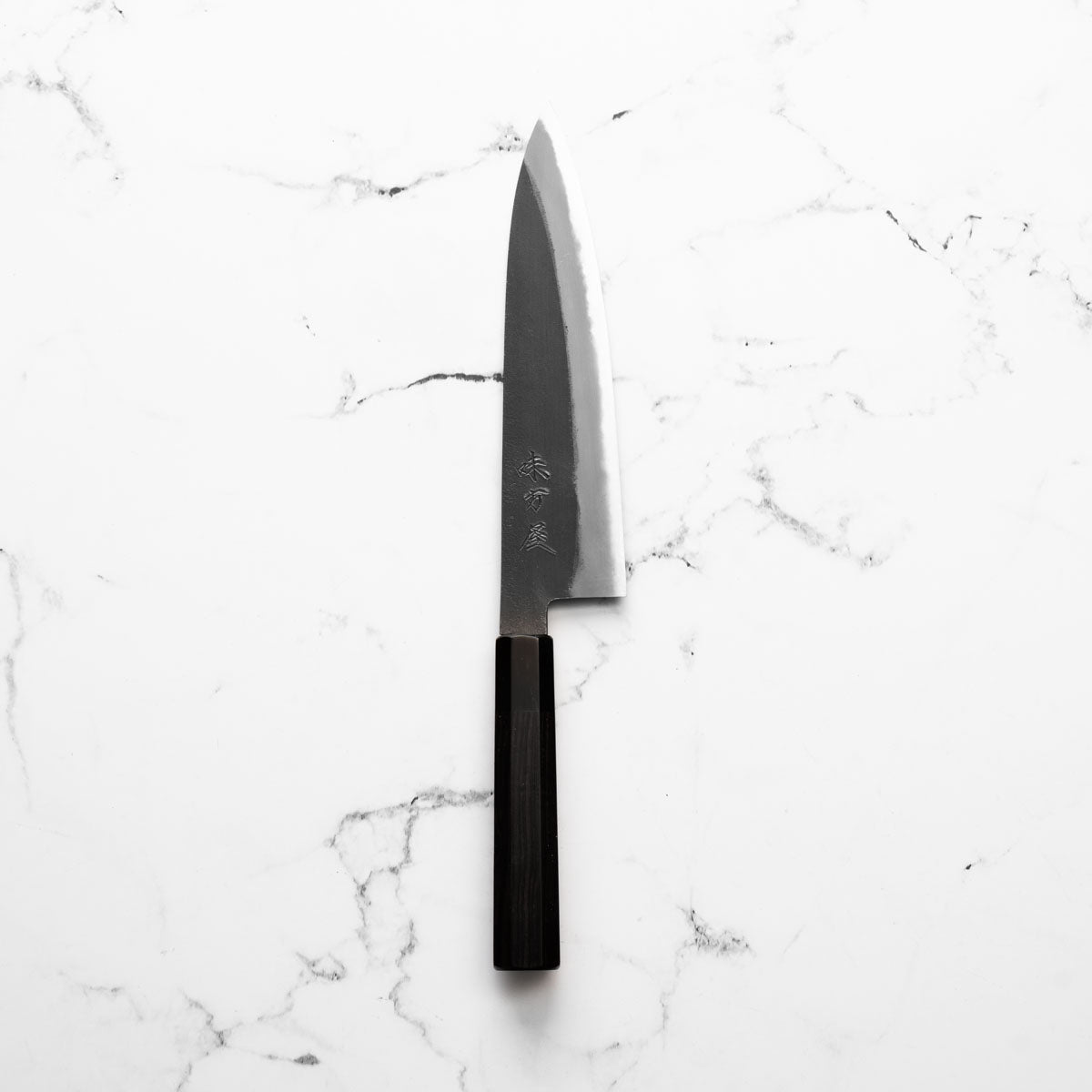 Mutsumi Hinoura Ajikataya White 2 Gyuto 210mm - Ebony & Black Horn