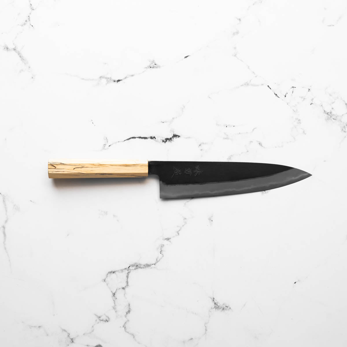 Mutsumi Hinoura Ajikataya White 2 Gyuto 210mm - Spalted Maple - handle detail