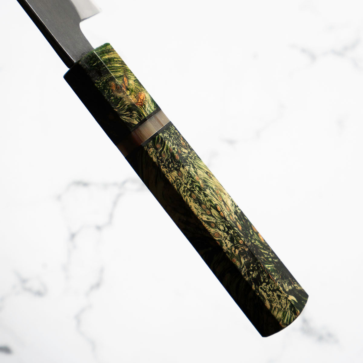 Mutsumi Hinoura Ajikataya White 2 SS Clad Petty 135mm - Resin (Green)