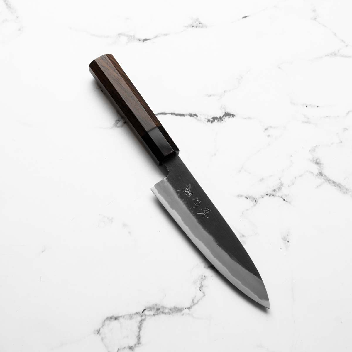 Mutsumi Hinoura Ajikataya White 2 Petty 135mm - Rosewood & Black Horn