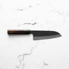 Mutsumi Hinoura Ajikataya White 2 Santoku 165mm - Rosewood & Black Horn