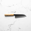 Mutsumi Hinoura Ajikataya White 2 Santoku 165mm - Spalted Maple - handle detail