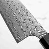 Nigara Hamono "Anmon" SG2 Damascus Bunka 180mm - Dark Carbon Fibre - view 6