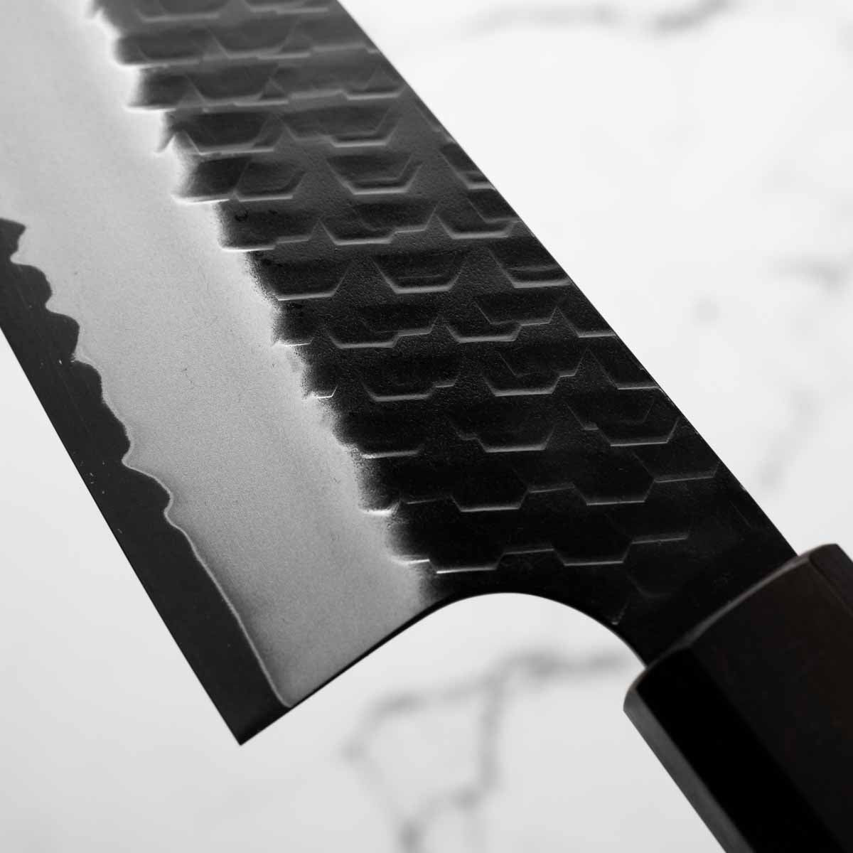 Nigara Hamono SG2 Kurouchi Tsuchime Bunka 180mm - Ebony