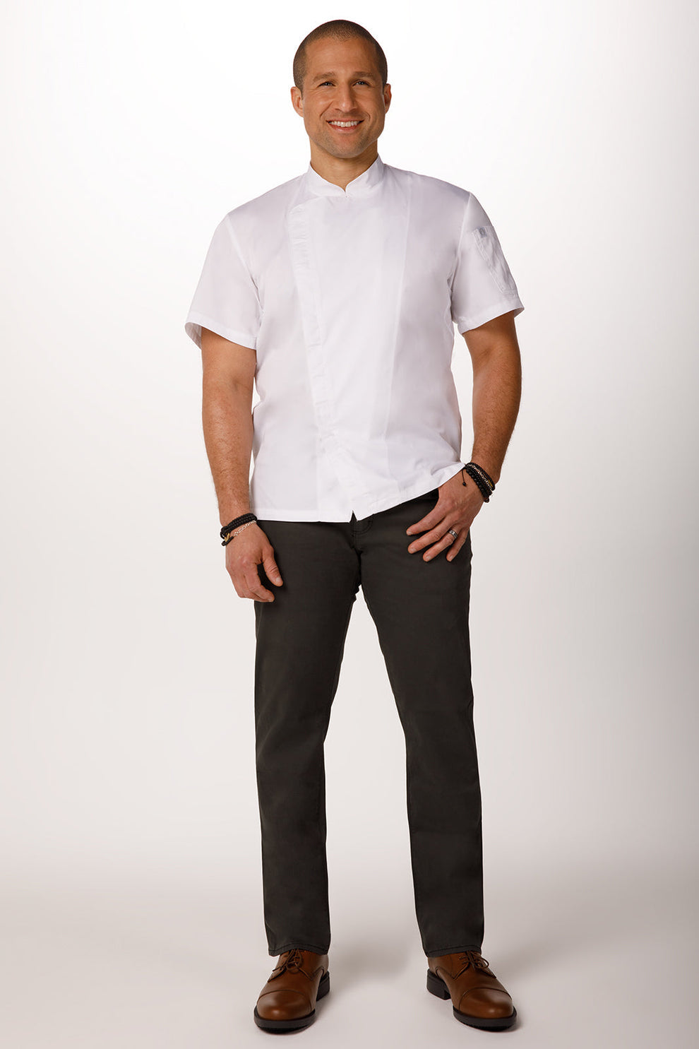 Cannes Press Stud Chef Jacket - White