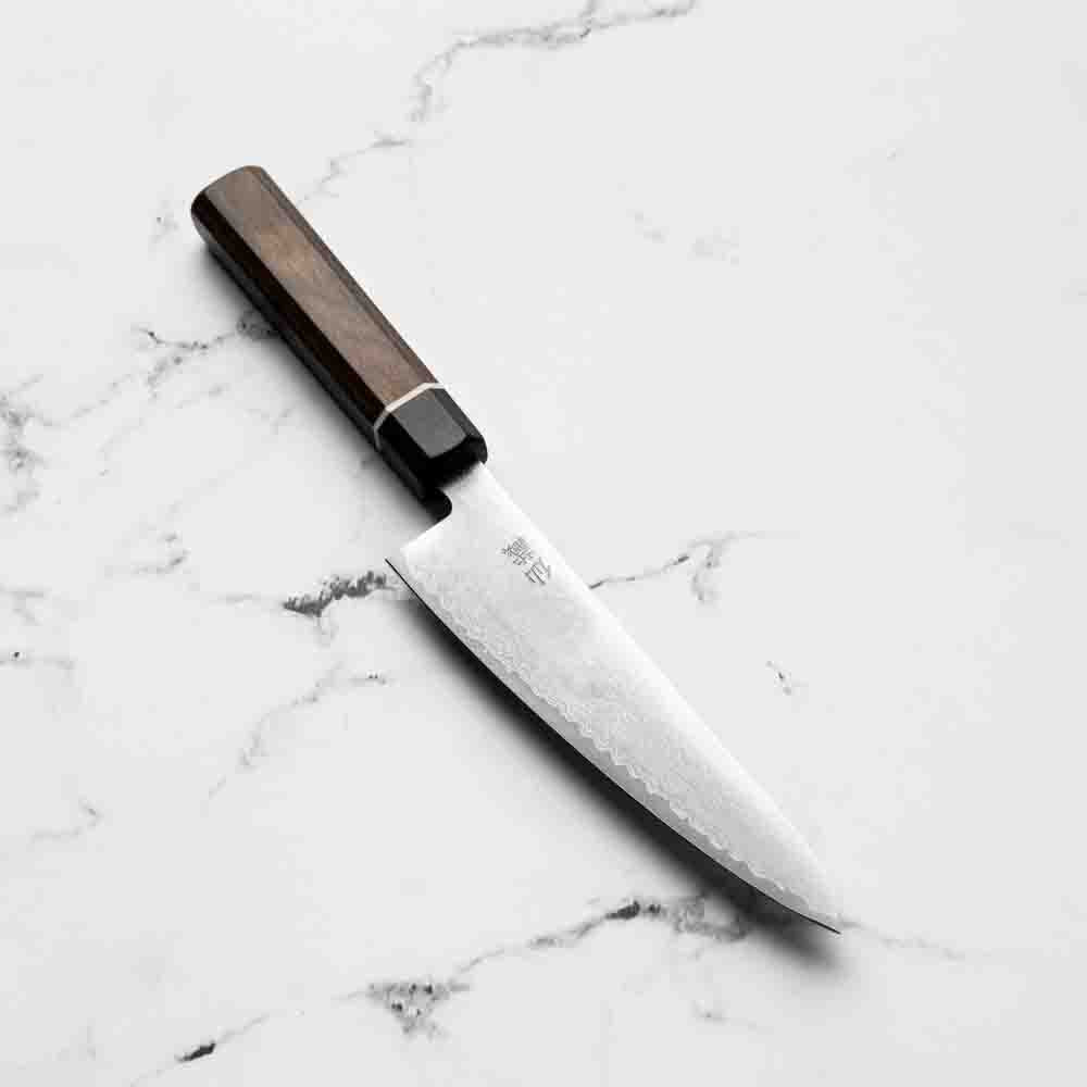 Senzo Black VG10 Damascus Small Santoku 143mm